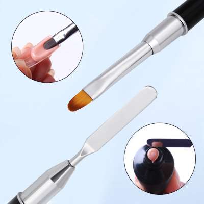 Dual Head Nail Art Acrylic UV Poly GEL Extension Poly Gel Removal Builder Drawing Pen Brush Spatula Stick Manicure Tool